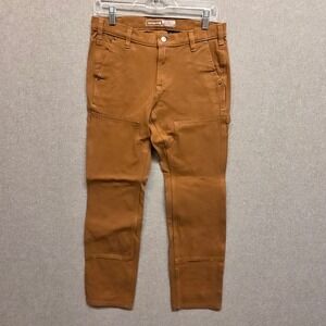 Carhartt Womens 6 Brown Rugged Flex Relaxed Fit Twill Double Front Work Pants
